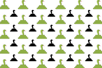 Flat Snake Animal Pattern Background