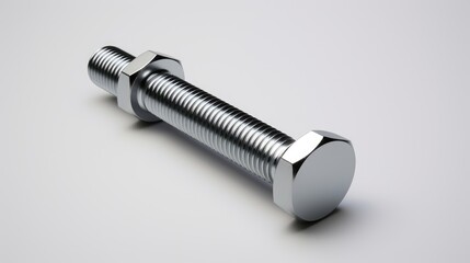 metal bolt isolated. Chromed screw bolt isolated. Steel bolt isolated. Nuts and bolts. Tools for work. created with Generative AI technology. - obrazy, fototapety, plakaty