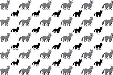 Flat Wolf Animal Pattern Background