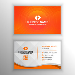 Gradient Abstract Orange Business Card With Circles