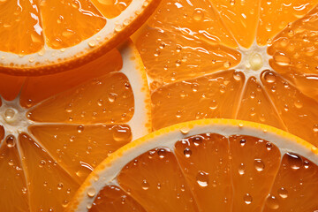 Orange fruits visible drops of water
