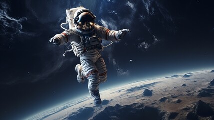 Fototapeta premium Astronaut in moon. AI generative.