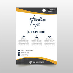 Minimal Black and Yellow Business Flyer Template With Dots