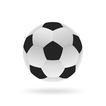 Realistic soccer ball or soccer ball isolated on white background. 3d style vector balloon isolated on white background. Vector illustration
