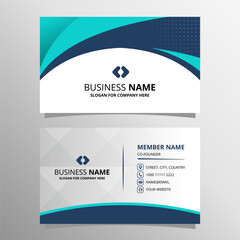 Modern Abstract Blue Curves Business Card Template