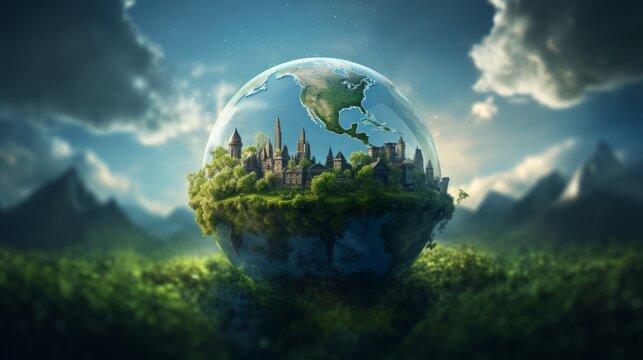 Building a Sustainable Future for Our Planet. Earth Day Concept. Generative AI