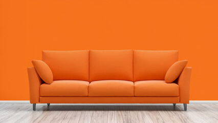 Orange armchair in an orange room