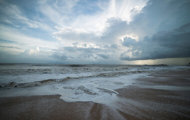Dramatic sky with beach view