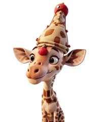 Zelfklevend Fotobehang Giraffe Family Svg Png Clipart Art Print, baby giraffe santa hat ornament svg png christmas scene svg safari svg giraffe baby shower © Mr.Pancho Store