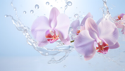 Orchid flower fresh product showcase illustration