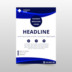 Obraz premium Modern Blue Curved Vector Flyer Template