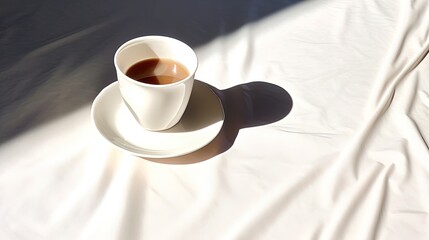 A high angle photo of a coffee mug against a white background, generated by AI