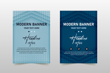 Modern Gradient Blue Dotted Business Banner Template