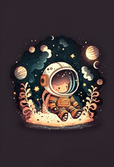 Kids Astronout in a Mission