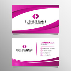 Modern Gradient Pink Business Card With Curved Shapes