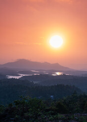 Mountain sunset view from Wayanad, Awesome nature landscape view of Kerala