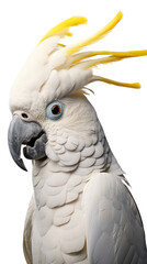 a Cockatoo Parrot portrait 3/4 view in an isolated and transparent PNG in a Nature-themed, photorealistic illustration. Generative ai