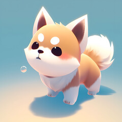 Cute little puppy on isolated background, generative AI