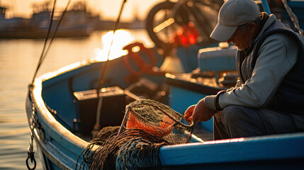  fisherman aboard his fishing boat