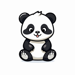 Panda. Panda hand-drawn comic illustration. Cute vector doodle style cartoon illustration.