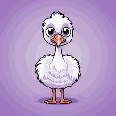 Ostrich. Ostrich hand-drawn comic illustration. Cute vector doodle style cartoon illustration.