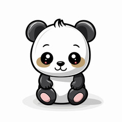 Panda. Panda hand-drawn comic illustration. Cute vector doodle style cartoon illustration.