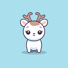 Reindeer. Reindeer hand-drawn comic illustration. Cute vector doodle style cartoon illustration.