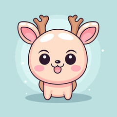 Reindeer. Reindeer hand-drawn comic illustration. Cute vector doodle style cartoon illustration.