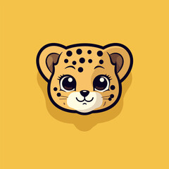 Cheetah. Cheetah hand-drawn comic illustration. Cute vector doodle style cartoon illustration.