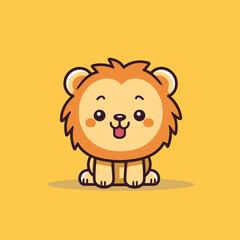 Lion. Lion hand-drawn comic illustration. Cute vector doodle style cartoon illustration.