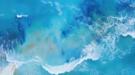 Abstract blue ocean waves, generative Ai