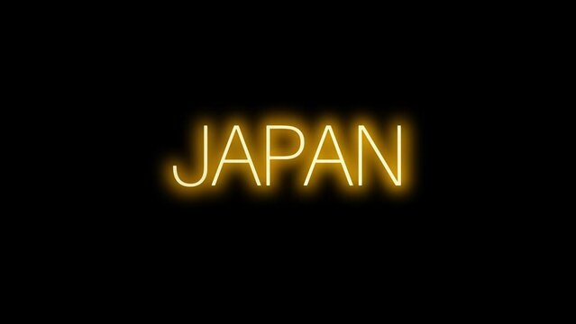 letters JAPN animation footage video on black background