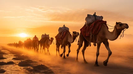 Schilderijen op glas camel in the desert © artist