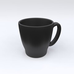 Simple and clean mockup of the cup for a coffee on the white background. 3d illustration.