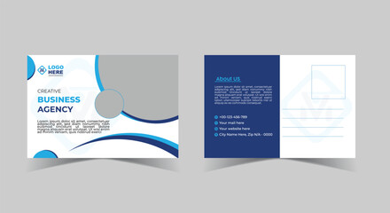 Creative and corporate company post card design template. Modern and unique postcard banner template design