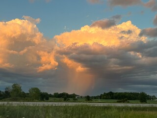 rain cloud over a field