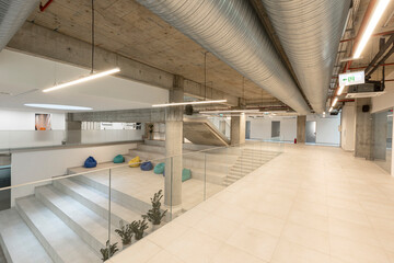 Interior of big office space hallway