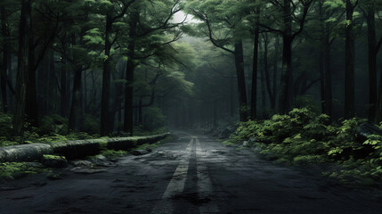 Obraz premium road in the woods.Generative Ai