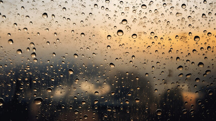 Rain drops on the glass. Rain drops on the window. Rainy day.