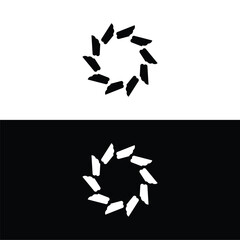Black and white circle vector logo template design. . Circle icon illustration