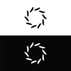 Black and white circle vector logo template design. . Circle icon illustration