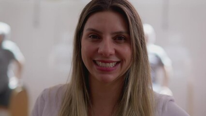 Local Business Portrait, Pilates Female Instructor Standing in her Sports Studio