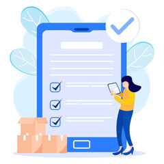 Illustration vector graphic cartoon character of quality control