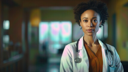 Medical Expertise: African American Woman Doctor at Hospital