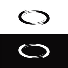 Black and white circle vector logo template design