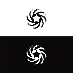 Black and white circle vector logo template design