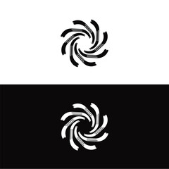 Black and white circle vector logo template design