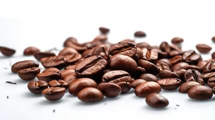 Coffee beans on white background