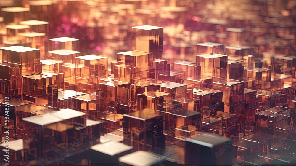 Poster Abstract background with structure of cubes. Colorful cubes texture for technology backdrop.