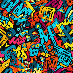 Seamless patterns with graffiti art